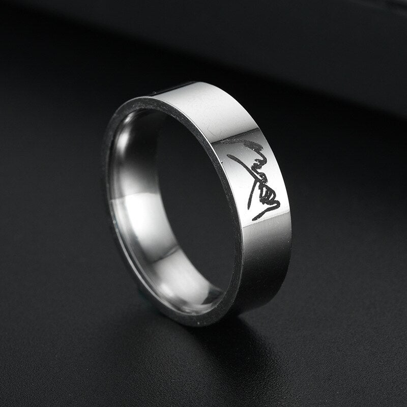 Stainless Steel Lovers' Hands Promise Ring