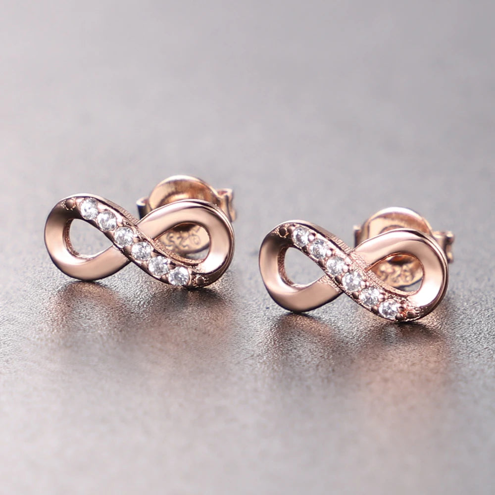 Infinity Sterling Silver Stud Earrings