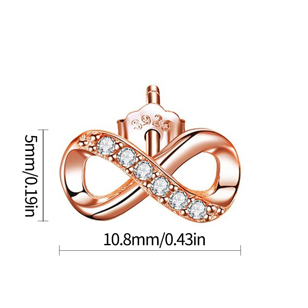 Infinity Sterling Silver Stud Earrings