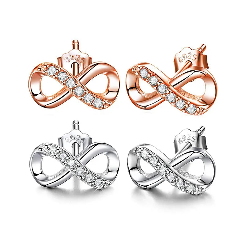 Infinity Sterling Silver Stud Earrings