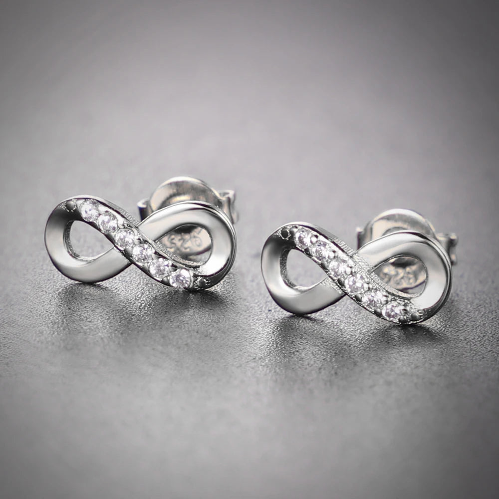 Infinity Sterling Silver Stud Earrings