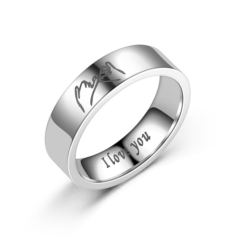 Stainless Steel Lovers' Hands Promise Ring
