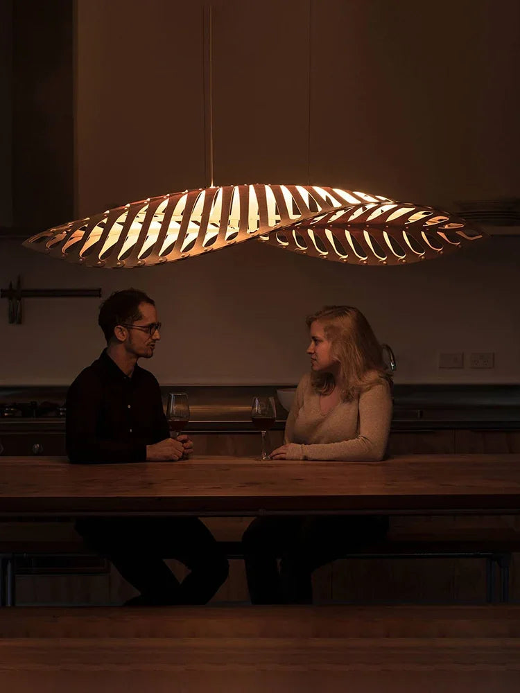 Nordic Fish Bone Wooden Pendant Ceiling Light