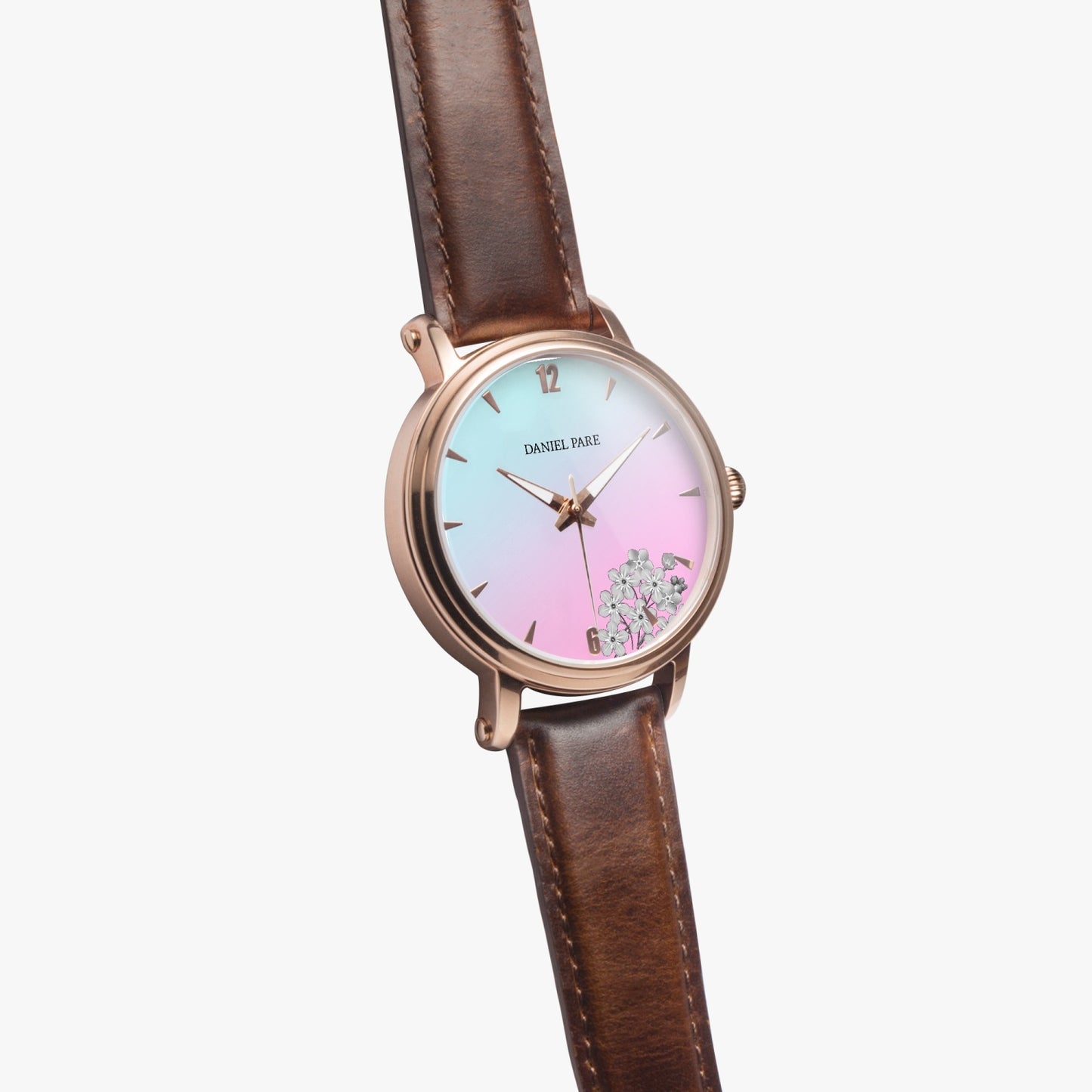 Shepherd's Delight Automatic 46mm Display Back Leather Strap Watch For Her