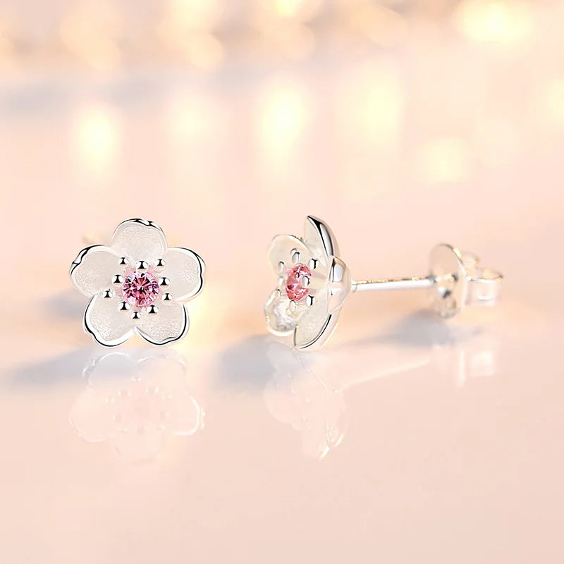 Dainty Sterling Silver Stud Flower Earrings
