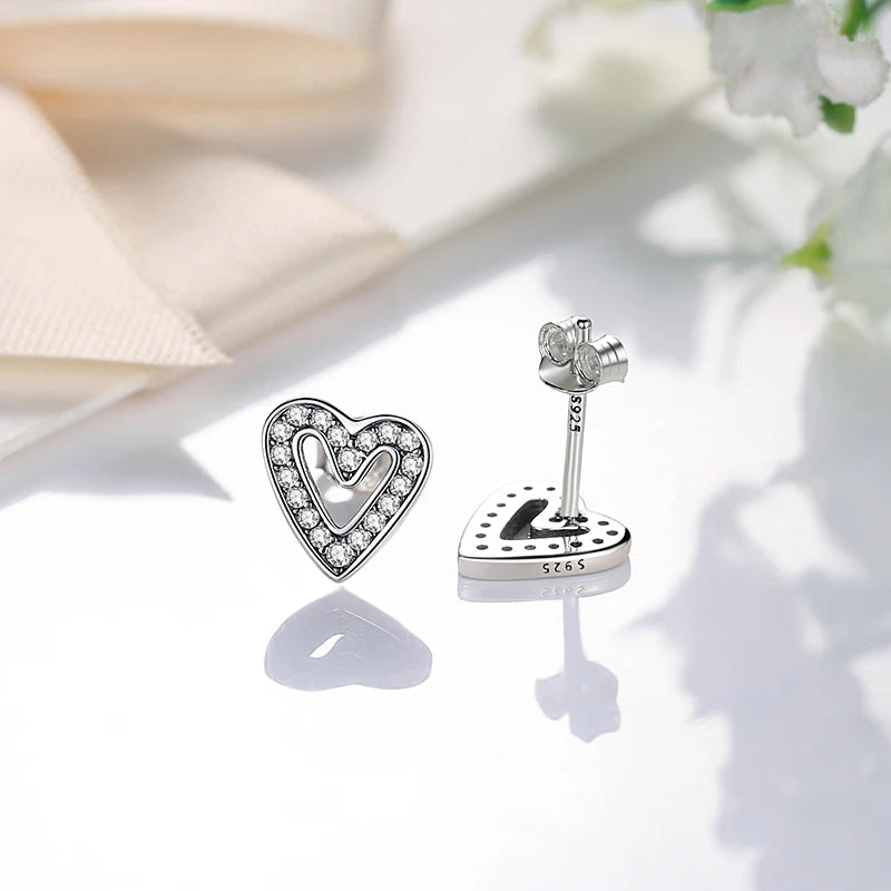 Heart Sterling Silver Stud Earrings