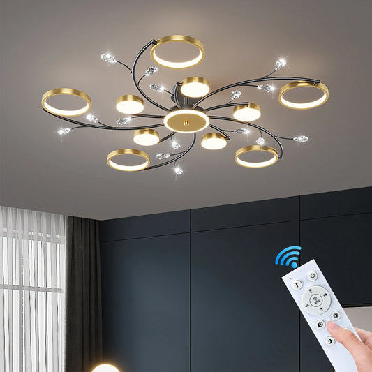 Modern Circle Crystal Iron LED Ceiling Light