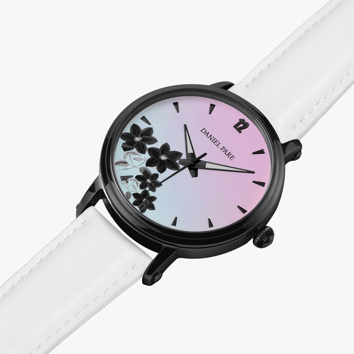 Lucky Pick Automatic 46mm Display Back Leather Strap Watch For Her