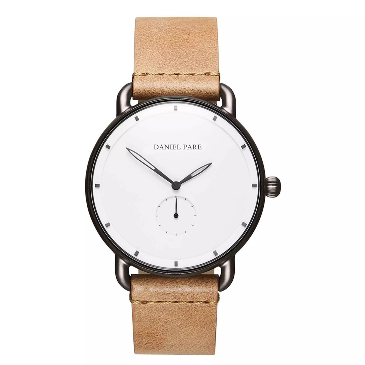 Rustic 38mm Leather Strap Watch For Him