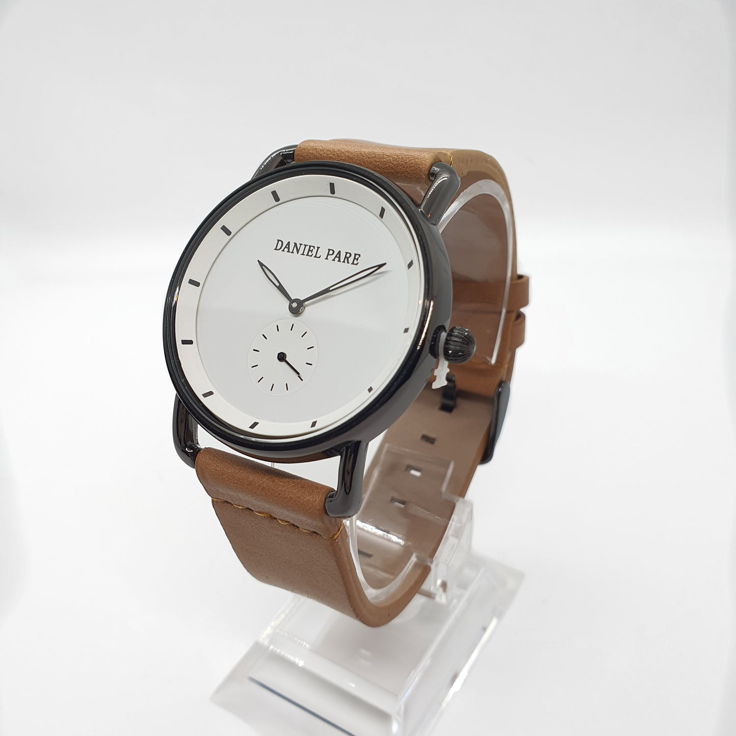 Rustic 38mm Leather Strap Watch For Him